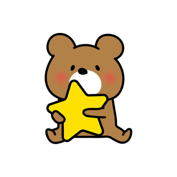 お星さまを持っているくまぽて