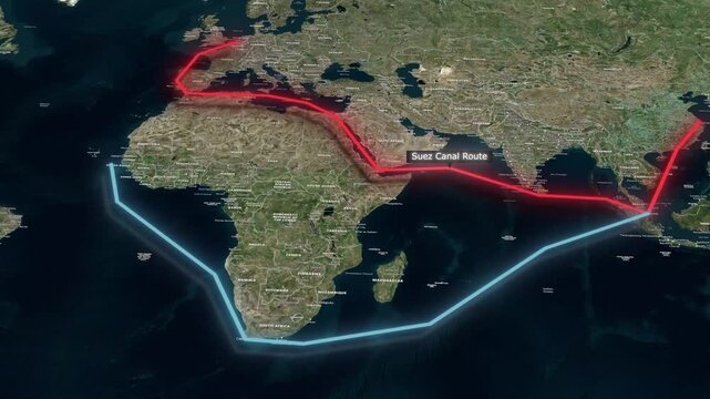 Asia To Europe Trade Routes Map Animation