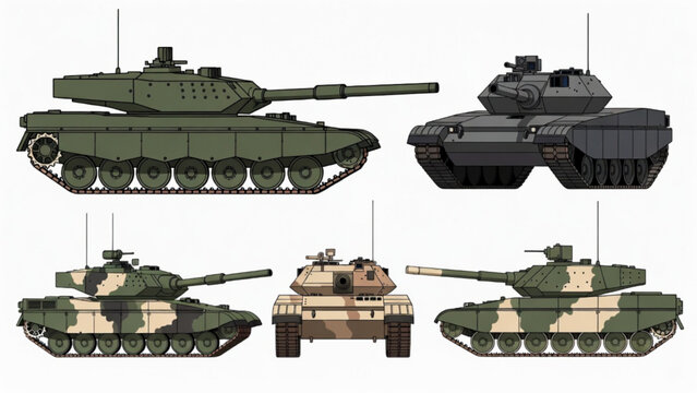 Armored Battle Tank Collection &ndash; Modern Warfare Side View