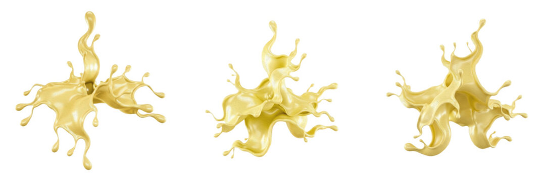 Dynamic Yellow Liquid Paint Explosions and Splatters