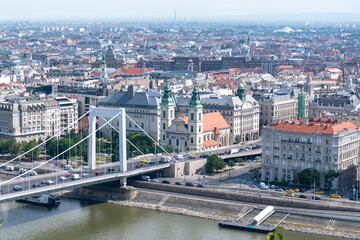 Obraz premium Elizabeth Bridge And Budapest Cityscape