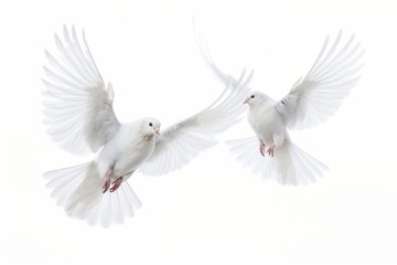 Obraz premium Elegant white doves in flight