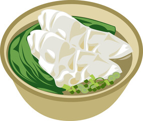 Shrimp Dumpling in Clear Soup Chinese New year food illustration  © Yuliana
