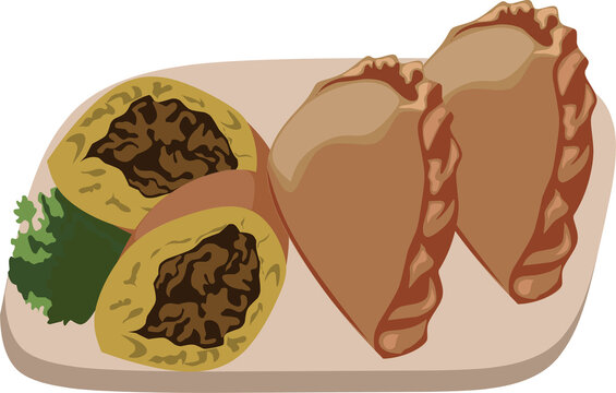 Panada cake traditional Indonesian food illustration 