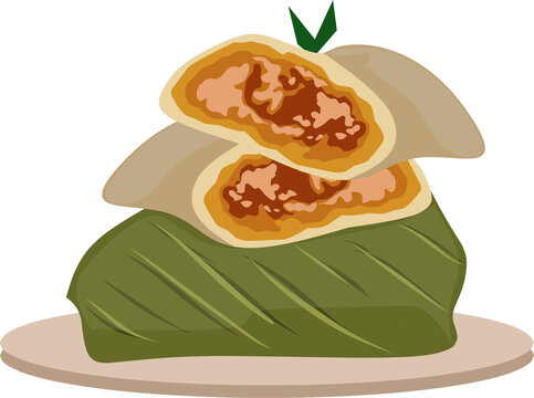Kue Bugis cake traditional Indonesian food illustration 