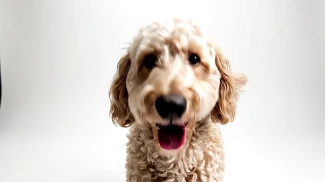 Adorable Happy Cocker Spaniel Dog Looking at Camera with Mouth Open Isolated White Background