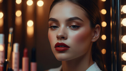 Beauty idea: woman in evening makeup