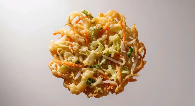 Indonesian Bakwan Vegetable Fritter Isolated on White