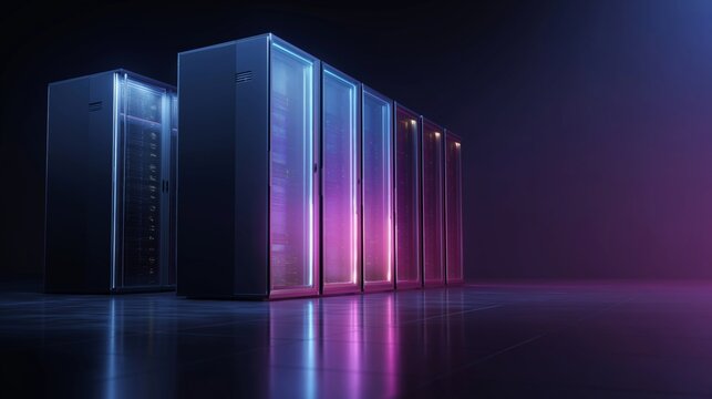 Cloud computing server infrastructure concept for data storage and digital systems