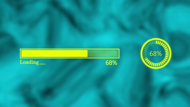 Abstract concept loading bar animation. Loading bar and percentage Futuristic progress loading bar 0-100 percent animation on beautiful background.