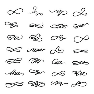 A collection of 20 different lowercase letter s cursive calligraphy styles