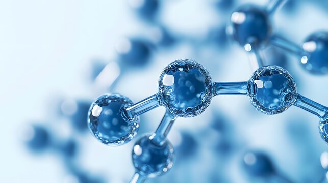 blue chemical molecular structure, abstract chemistry background, scientific research concept, nanotechnology and biotechnology innovation in modern laboratory science.