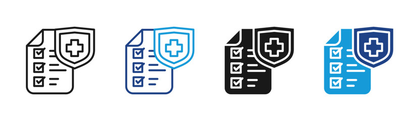 Obraz premium Health Policy icon set multiple style collection