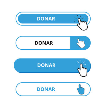 White and blue donar bar buttons isolated on a white background (trad. donate)
