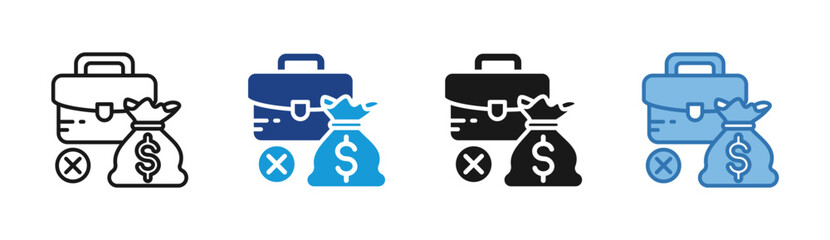 Fototapeta premium Job Loss icon set multiple style collection