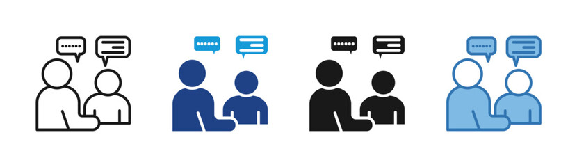Obraz premium Interview Meeting icon set multiple style collection