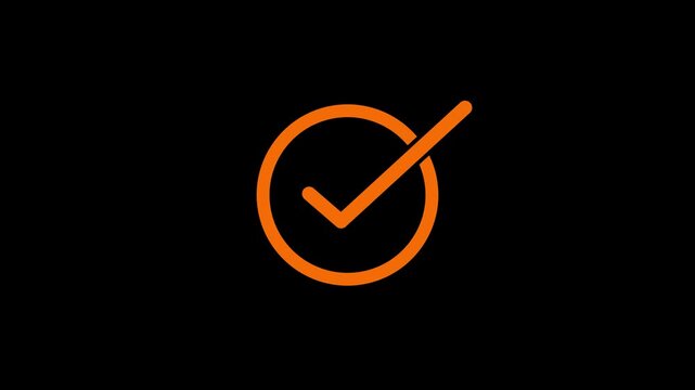 Animated Check Mark Symbol  Success Accepted Approved Tick Icon Animation. Success, correct or selection icon animation.
