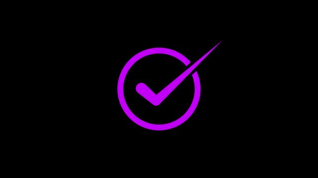 Checkmark Animation Tick Symbol Success Approval Correct Sign Intro Template. Modern checkmark animation featuring a smooth tick symbol inside circle. Perfect success approval,
