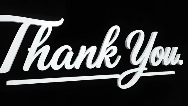 Elegant Thank You Message on Black Background