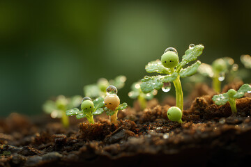 ブロッコリーとキャベツと大根の可愛い野菜の妖精たち
