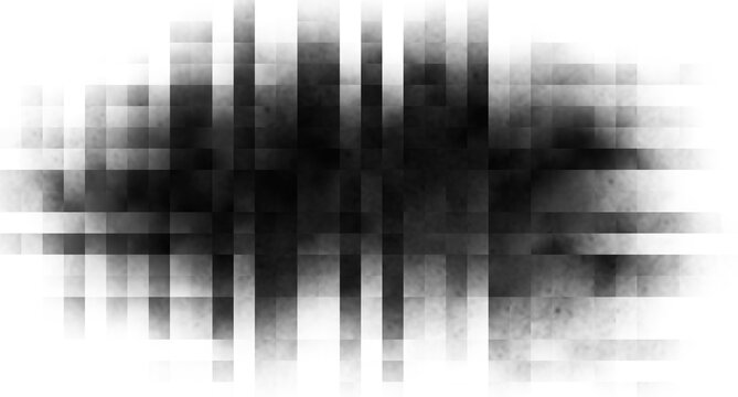 Pixelated black smoke explosion isolated on alpha channel background