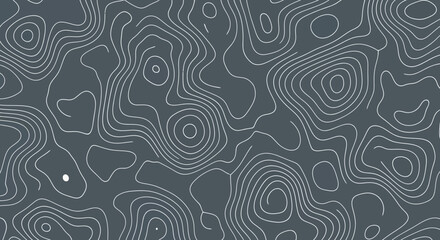 Topographic map contour lines on dark gray background.