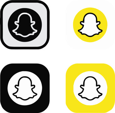 snapchat ghost logo variations app icon grid for branding