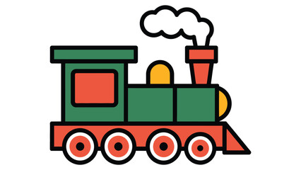 colorful cartoon toy train locomotive illustration for kids education transportation icon playful railway engine flat vector design © Mushtaq