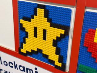Naklejka premium Yellow lego star mosaic