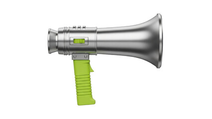 Isolated megaphone, a hand-held device used to amplify the sound of a person's voice