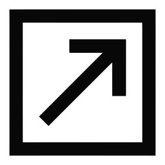 arrow pointing up right icon external link direction navigation symbol minimal black outline vector illustration isolated