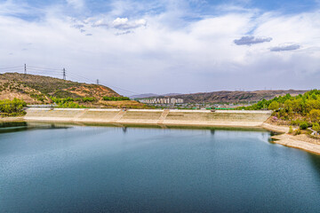 Fototapeta premium Scenery of Lianhu Lake Scenic Area, Xining City, Qinghai Province, China