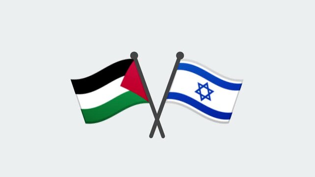 Two national flags, representing distinct Middle Eastern countries, are displayed crossed, symbolizing their relationship and international diplomacy