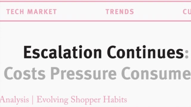 Escalation continues fast sequence news articles headline title animation with zoom in documentary style
