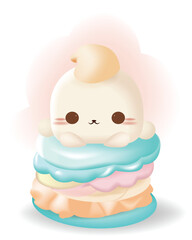 Dessert sweets cute food cartoon vector illustration