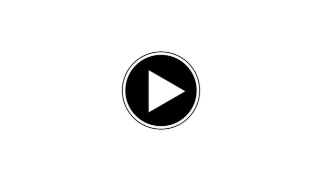 play button animation. video music play sign animation icon.