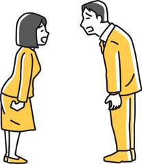 呆れあう男女社員