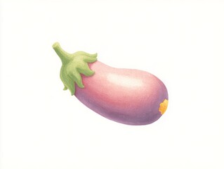 Watercolor eggplant isolated hand painted purple aubergine vegetable illustration
