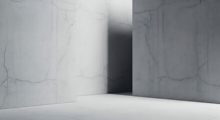 Obraz premium Concrete building facade with damaged structures architectural detail