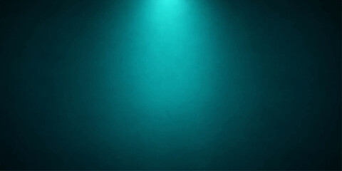 Abstract Teal background in minimalist presentation illuminated by a single spotlight from above, emanating a serene, mysterious ambience. © DAKU MOHARAJ