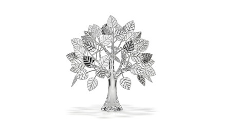 Fototapeta premium a silver tree with leaves on it
