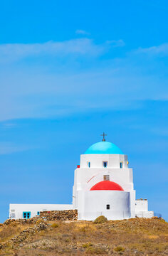 View of Agia Triada church, Serifos Island, Cyclades Islands, Greece