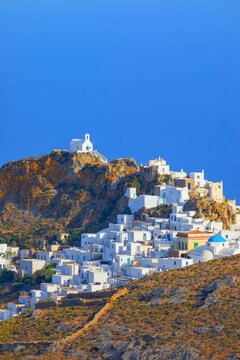 View of Chora village, Chora, Serifos Island, Cyclades Islands, Greece