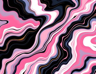 Swirling Marbled Abstract with Metallic Accents