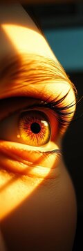 The eye's amber labyrinth, etched with cinematic dust, stares unblinking from a past epoch ,  iris,  epoch