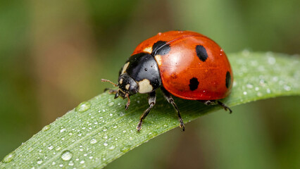 ladybug on green leaf © KIM