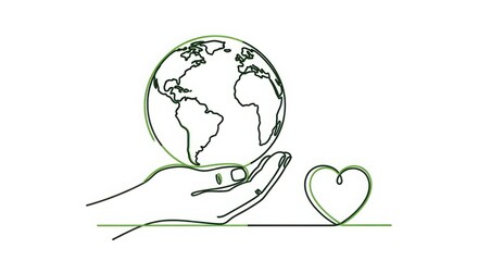 A hand holding the Earth with care on World Water Day, symbolizing love and conservation efforts globally