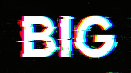 BIG Glitch Bold with Distorted Typography on Black  Digital Disruption.