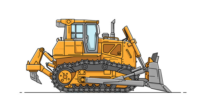 Yellow Bulldozer Heavy Machinery Equipment.