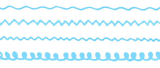 ブルーのラフな手描きの線